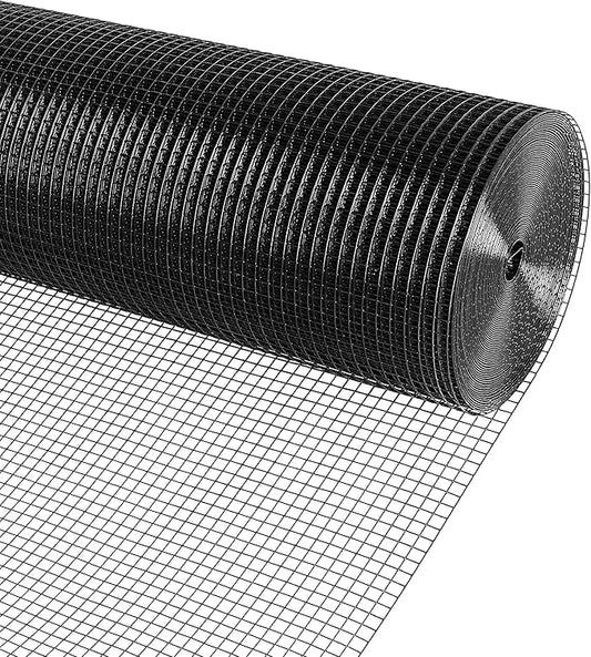 Black PVC Vinyl Coated Wire Mesh Hardware Cloth 1/2 in 36”x50’ 19 Gauge, Welded Wire Fencing Chicken Wire Mesh Roll Cage Wire Netting…