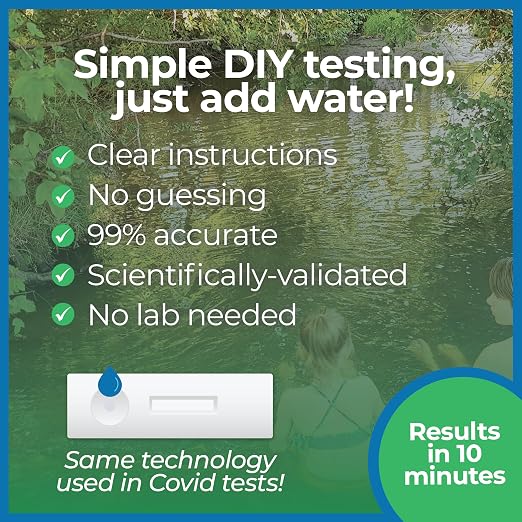 #1 Blue-Green Algae Toxin Test Kit for Ponds, Lakes & Water Safety By Detekt – Test On-Site with 10-Minute Results – No Lab Required – Made in USA