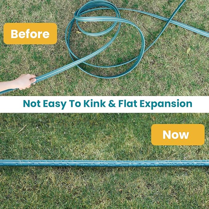 LINEX Sprinkler Soaker Hose 50 ft 2 pack for Garden Lawn Watering Hose with Hose Stakes