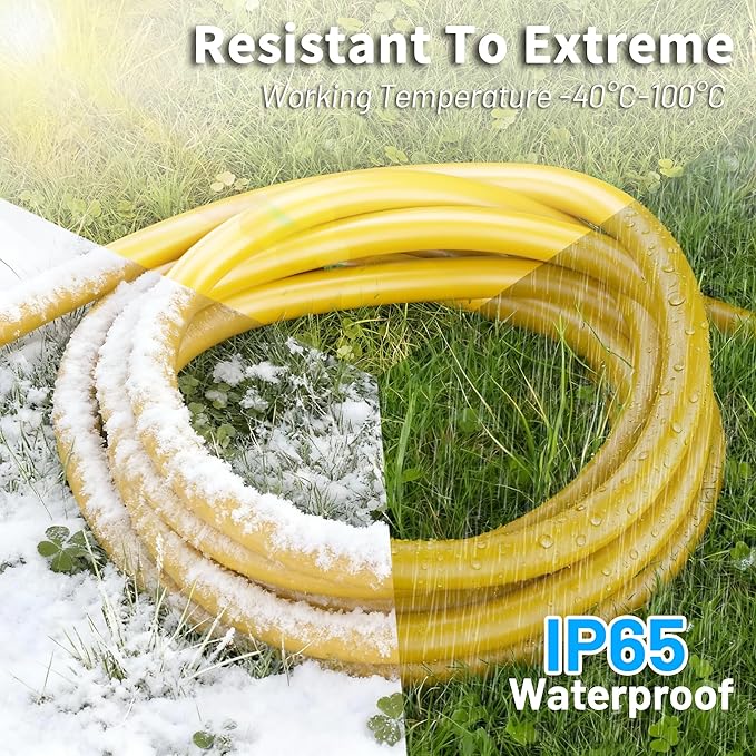 25FT 30 Amp Generator Cord, Outdoor Heavy Duty 4 Prong Extension Cord with Twist Lock, NEMA L14-30P/L14-30R, 30A 125/250V, 10 Gauge, STW, for Home Emergencies, RVs, ETL Listed, Yellow