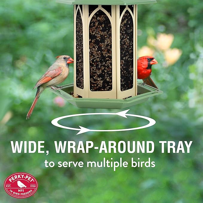 Perky-Pet Pistachio Gazebo Feeder - Wild Bird Feeder - GAZ01, Pistachio - Holds up to 3.5 lb Seeds - Easy to Fill, Easy to Clean, Rust Resistant Finish