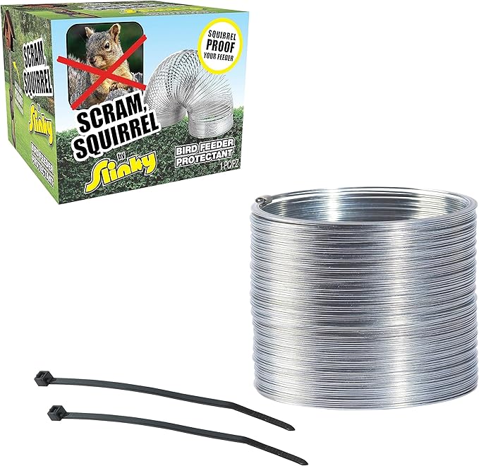 Scram, Squirrel by Slinky, Squirrel-Proof Bird Feeder Accessory that Guards Bird Seed, Kids Toys for Ages 5 Up by Just Play