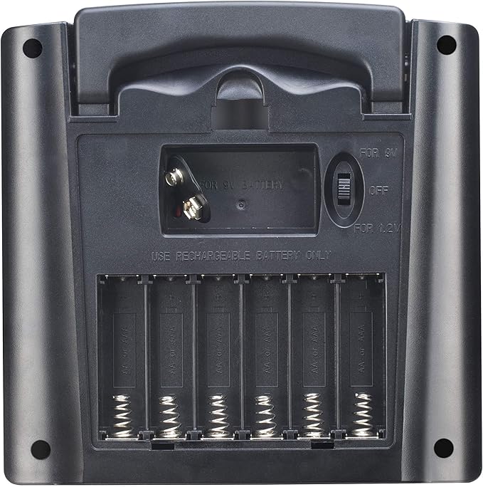 Sunway Solar AA AAA Battery Charger for Rechargeable Batteries 1.2V NiMH NiCD with Built-in 2Watt Solar Panel Portable Charger For1.2V Ni-MH Ni-CD Household Battery