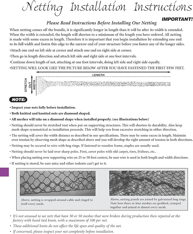 Excursions Aviary Netting 1" Heavy Knotted Poultry Net (25' x 25')
