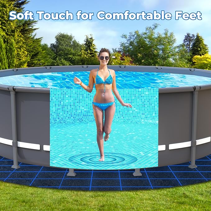 AquaJoyer 12' Round Thicker Heavy Duty Pool Liner Pad for Above Ground Pool, Pool Padding Underlayment for Pool Bottom, Protects Pool Prevents Punctures Weed Barrier Comfortable underfoot
