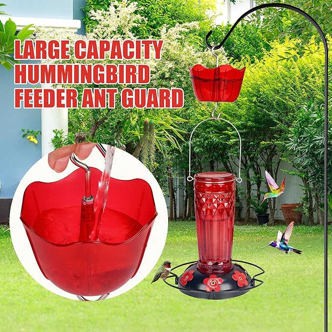 Ant Moat for Hummingbird Feeders 4 Pack,5 oz High Capacity，Suitable for Outdoor Patio Hanging Feeder, Garden Decoration, Sturdy and Leak-Proof(Bottle not Included