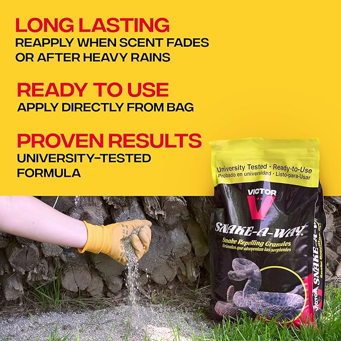 Victor VP364B-10 Snake-A-Way Outdoor Snake Repellent For Yard Powerful, Granules 10LB - Repels Against Poisonous and Non-Poisonous Snakes