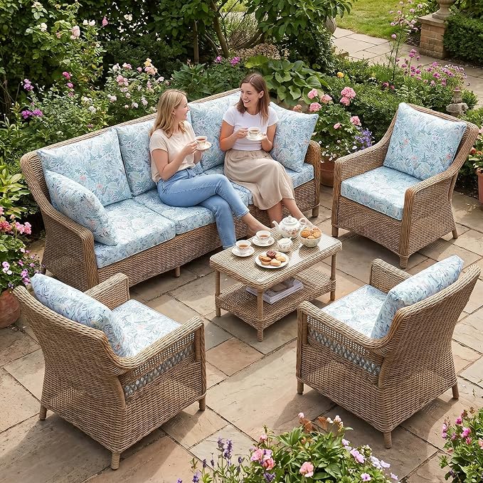 pickyNproud 14Pcs Patio Cushion Covers Stretch Outdoor Couch Cushions Slipcovers Replacement Washable Furniture Protector with Elastic Bottom Sofa Chair Seat Cover, Light Cyan