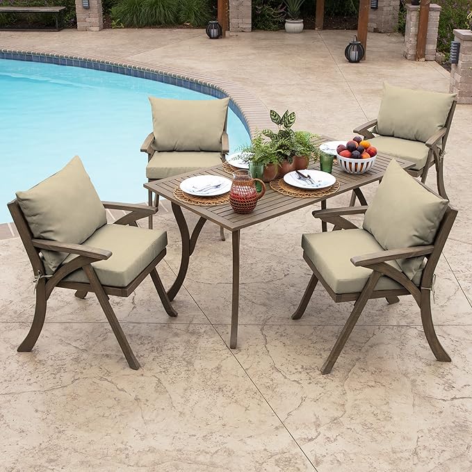 Arden Outdoor Cushion Pillow Back, 23 x 17, Rain-Proof, Fade Resistant Tan Leala