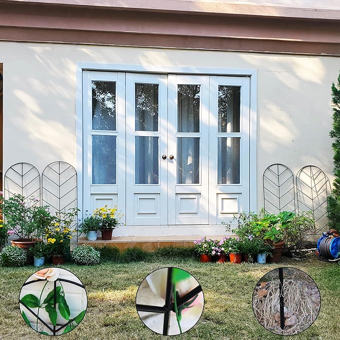 2 Pack Trellis for Climbing Plants Outdoor 45" H x 15.9" W Garden Trellis, Plant Trellis for Climbing Rose Vegetable Flower, Lawn, Backyard, Black Metal Trellis