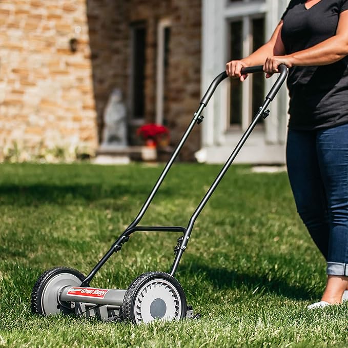 Great States 18-Inch 5-Blade Push Reel Lawn Mower + American Lawn Mower SK-2 Reel Mower Sharpener
