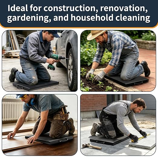16.73" X 13.18" Concrete Knee Board, Metal Base Knee Boards for Concrete Work, Foam Kneeler Board Extra with Handles, Suitable for Construction, Home Renovation, Gardening And Cleaning