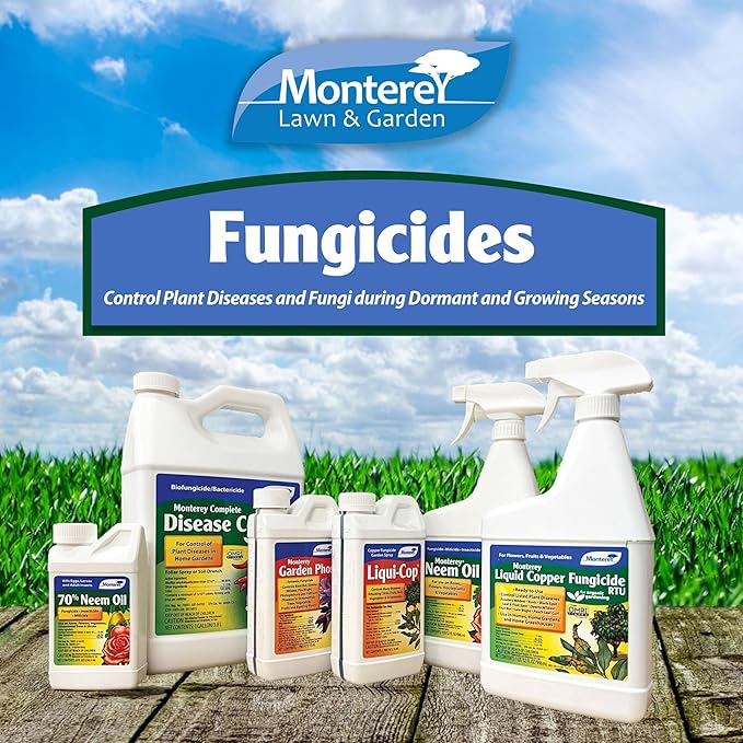 Monterey Liquid Copper Fungicide Spray Bundled with Measuring Spoon - Organic Gardening Fungicide for Flowers, Fruits, & Vegetables - 32 oz RTU