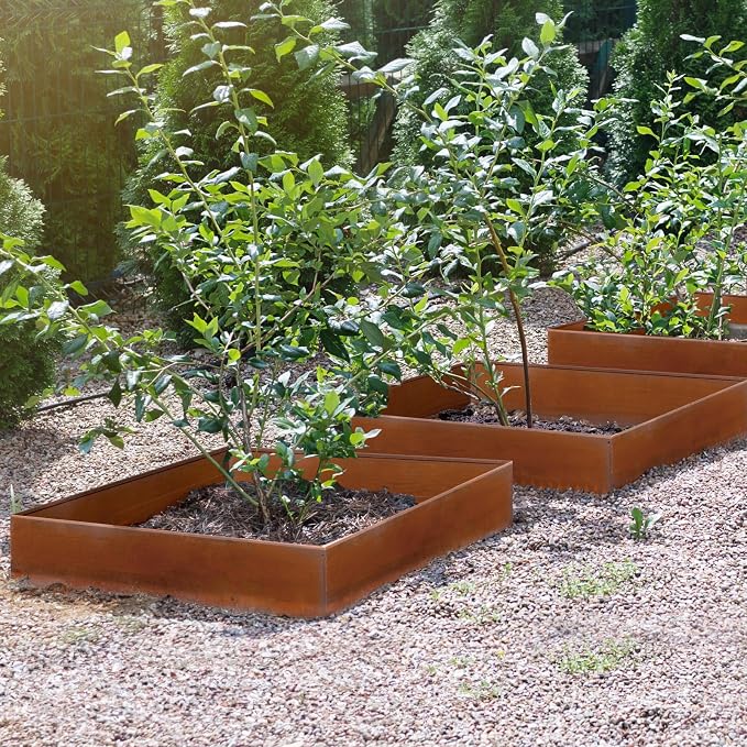 LAVEVE Landscape Edging Pre-Rusted Galvanized Steel, Hammer-in Metal Garden Edging Border with Clips, Suitable for Garden Fence, Paver Edging, Lawn and Yard