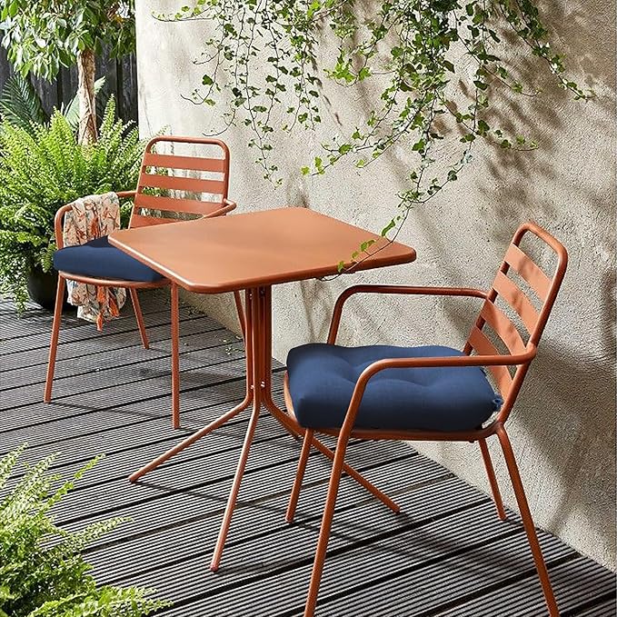 LVTXIII Outdoor/Indoor U-Shaped Wicker Seat Cushion, Decorative Tufted Chair Pads Seat Cushions Set for Patio Garden Home Office Furniture, 19”x19”x4”, 2 Pack, Navy Textured