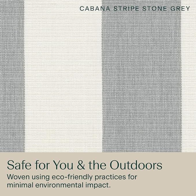 Honeycomb Outdoor Chaise Lounge Cushion for Patio Furniture, Water & Fade Resistant, Removable Cover, 21.5 x 70, Heritage Cabana Stripe Stone Grey