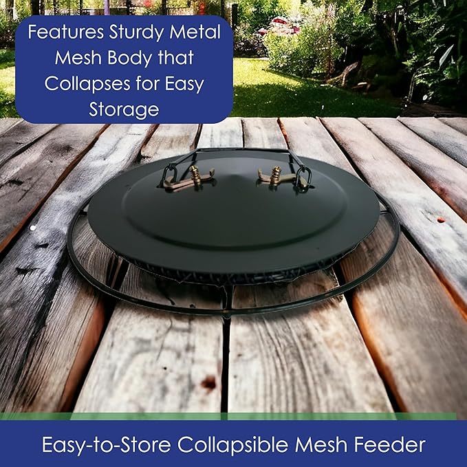 Green Collapsible Mesh Bird Feeder - Hanging Bird Feeder - Holds 1 Pound of Sunflower Seeds