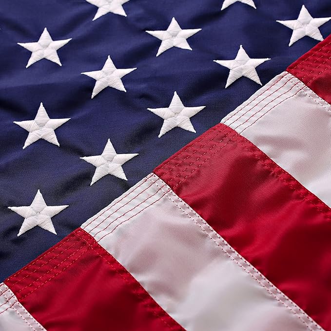 Large American Flag for Outside 10x15 | American Flag made in USA -US Flag Heavy Duty Outdoor with Embroidered Stars and Sewn Stripes Outdoor Flag for High Wind - FMAA Certified