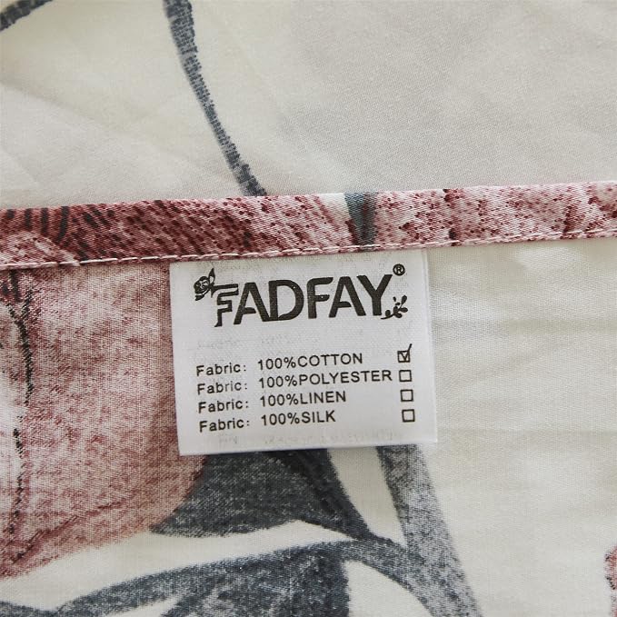 FADFAY Sheets Set Twin XL Shabby Beige Floral Bedding Elegant Peony Sheets Set Vintage Flower Bedding Collections 800 Thread Count 100% Egyptian Cotton Deep Pocket Fitted Sheet, 4Pcs-Twin XL Size