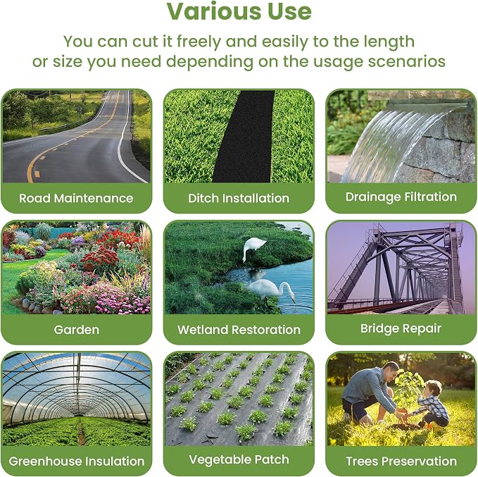 Premium 6oz Landscape Fabric,3ft x 200ft Pro Garden Weed Barrier-Durable & Heavy Duty Weed Block Gardening Mat, Easy Setup & Superior Weed Control, Eco-Friendly & Convenient Design- Non Woven
