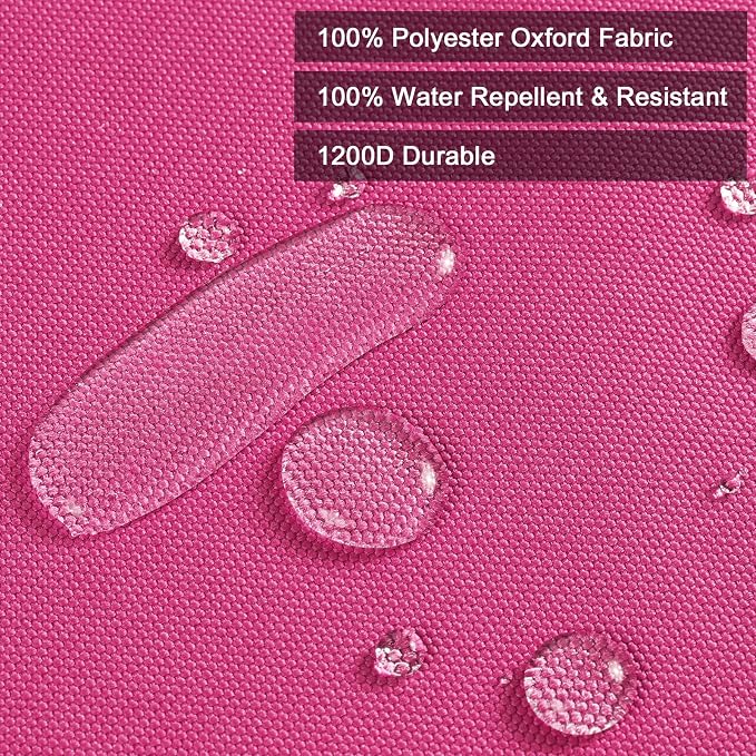Thickened Waterproof Canvas Fabric by The Yard, 1200D 58" W Outdoor Upholstery Material Heavy Duty Fabric Water Resistant Sewing Material for Chair Patio Cushion Purse Bag, 6 Yard Hot Pink