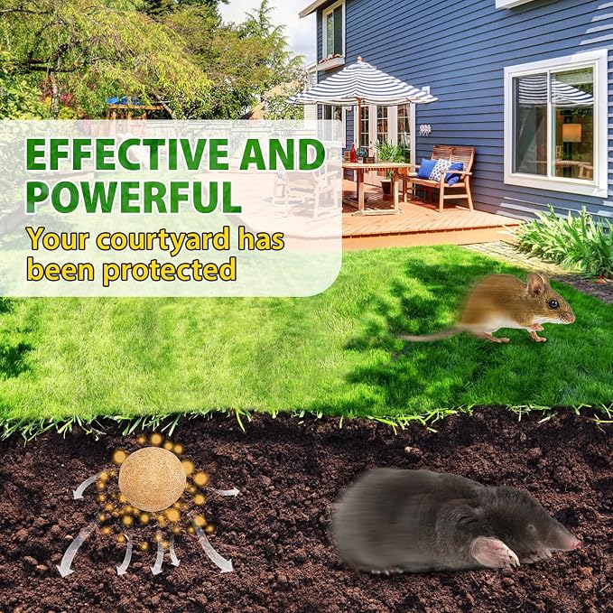 Mole Repellent, Mole & Vole Repellent for Lawns, Peppermint Oil to Repel Mole, for Outdoor Use for Yard, Garden, Patio
