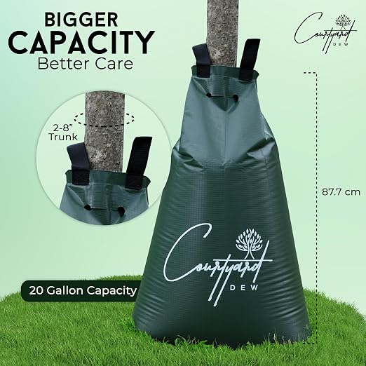 Tree Watering Bag Slow Release 4 Pack 20 Gallon- Heavy Duty Slow Release Watering Bags for Trees, Refillable Tree Bags for Watering, Deep Root Targeting