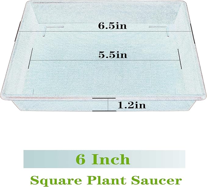 NIMYAU Square Plant Saucer 6 Inch 5 Pack6 8 12 14 16 18 20 Plastic Plant Saucers for Indoors Outdoors, Flower Pot No Holes Plant Drip Trays, Plant Trays for Pots Heavy Duty