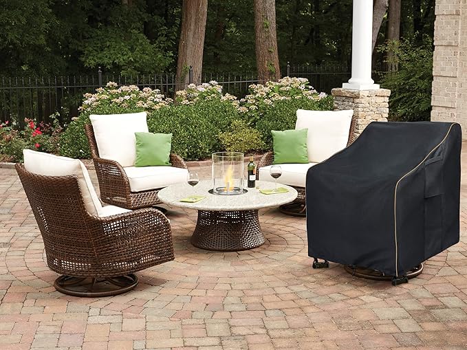 Outdoor Swivel Lounge Chair Cover 2 Pack,Waterproof Heavy Duty Patio Chair Covers,Patio Rocking Chair Covers for Outdoor Furniture,(30 W x 34 D x 38.5 H inches),Black