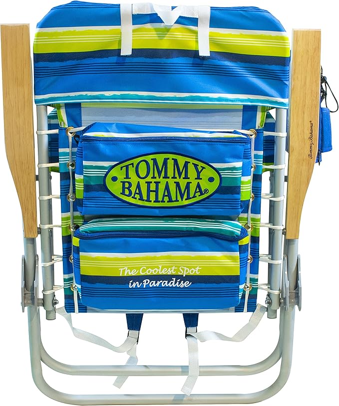 Tommy Bahama Hi-Boy 17" Seat Height 4-Position Lace-Up Suspension Folding Beach Backpack Chair