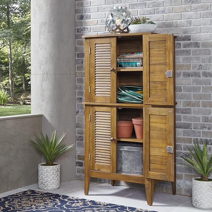 Homestyles Maho Outdoor Storage, Large Cabinet, Brown