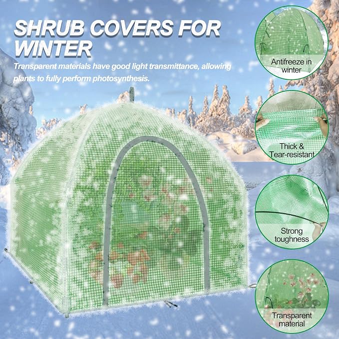 36″*36″*35.5″ Mini Greenhouse Winter Plant Warm Covers - Raised Bed Cover for Seed Starting, Warm Tent Freeze Protection Humidity Domes for Gardening & Winter Shelter and Protecting Plants 2pcs