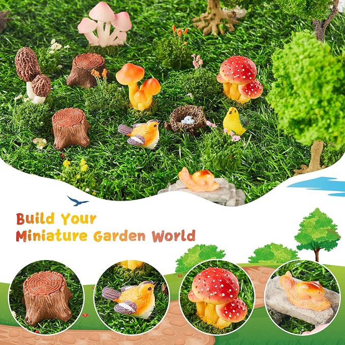 24 Days Magic Fairy Garden Accessories Advent Calendar, Waterproof Fade Resistant DIY Miniature Garden Decor Holiday Birthday Countdown Surprise Gift for Kids Fairy Lovers