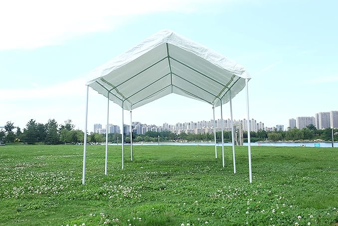 10x20 ft Outdoor Canopy Tent, Wedding Birthday BBQ Party Waterproof Camping Gazebo with 2 Removable Sidewalls & Transparent Window, for Garden Patio Backyard, White