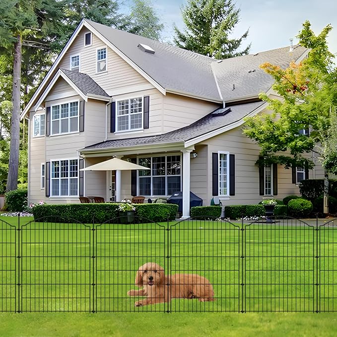 Decorative Garden Fences 40in x 12ft, 5 Pack Outdoor Fencing Animal Barrier Dog Border, Metal Wire Fence Panels for Garden Decor, Flower Bed Edging Borders for No Dig Patio Yard