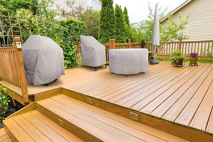 Modern Leisure Chalet Patio Loveseat Cover - Weather-Resistant Fabric - Outdoor Furniture Protection Perfect for Patio, Deck, and Porch - 66" L x 40" W x 39" H - Beige - 1-Pack