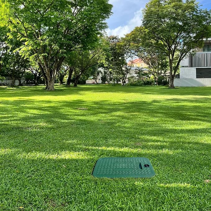 2 Pcs 12 x 17 Inch Irrigation Valve Box Cover, Rectangular Sprinkler Valve Lids with Plug, Sprinkler Valve Cover Replacement for Outdoor Irrigation Watering Equipment, Only Covers, Box Not Included