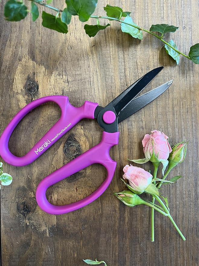 Garden Pruning Scissors Carbon Steel Blades 7.6 Inch Bougainvillea - Hot Pink