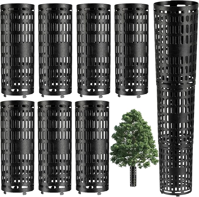 YGAOHF Tree Trunk Protector, 7 Pack Tree Trunk Protector Guard, Heavy Duty Expandable Tree Wrap, Black Tree Protectors from Trimmers, Mowers, Animals, Perfect for Saplings and Fruit Trees
