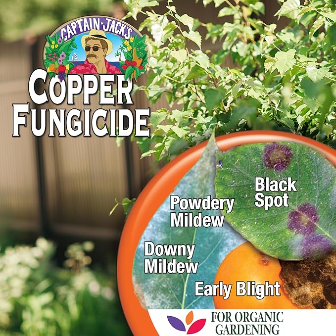 Bonide Captain Jack's Copper Fungicide, 16 oz Ready-to-Spray Disease Control for Organic Gardening, Controls Mildew & Blight