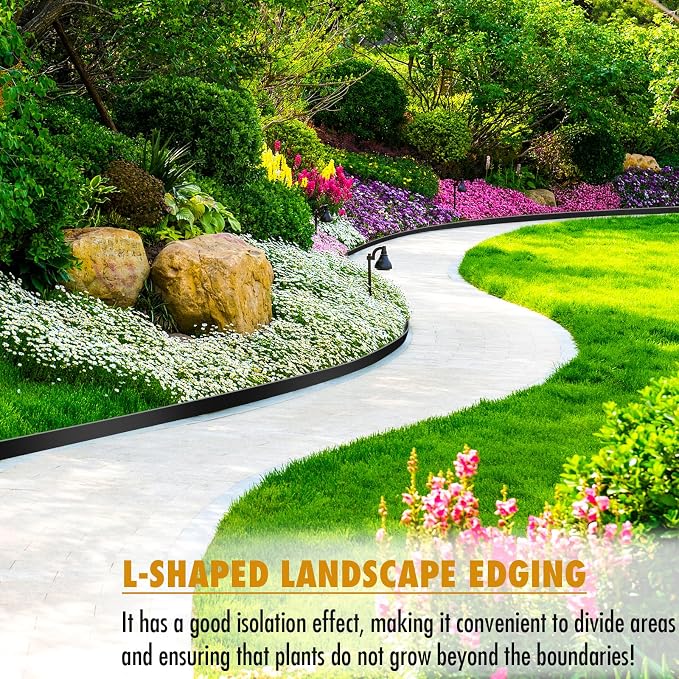 Landscape Edging 4 Inch Tall 80 FT, Garden Edging for Landscaping with 90 Pcs Anchoring Spikes & 5 Connectors, Flexible Garden Border Edging for Landscaping, Yard Lawn, Flower Beds