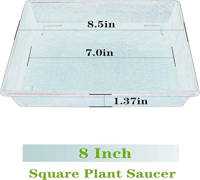 NIMYAU Square Plant Saucer 5 Pack 8 10 12 14 16 18 20 Inch, Plant Trays for Pots Heavy Duty Plastic Plant Saucers for Indoors Outdoors, Flower Pot No Holes Plant Drip Trays