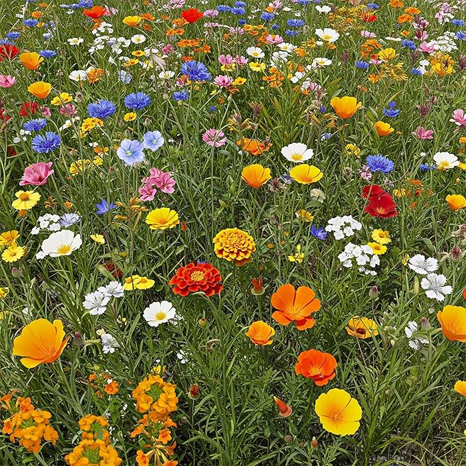 Ferry-Morse Wildflower Seeds - Dwarf Rainbow Colors, Drought Tolerant, GMO Free - 1 lb