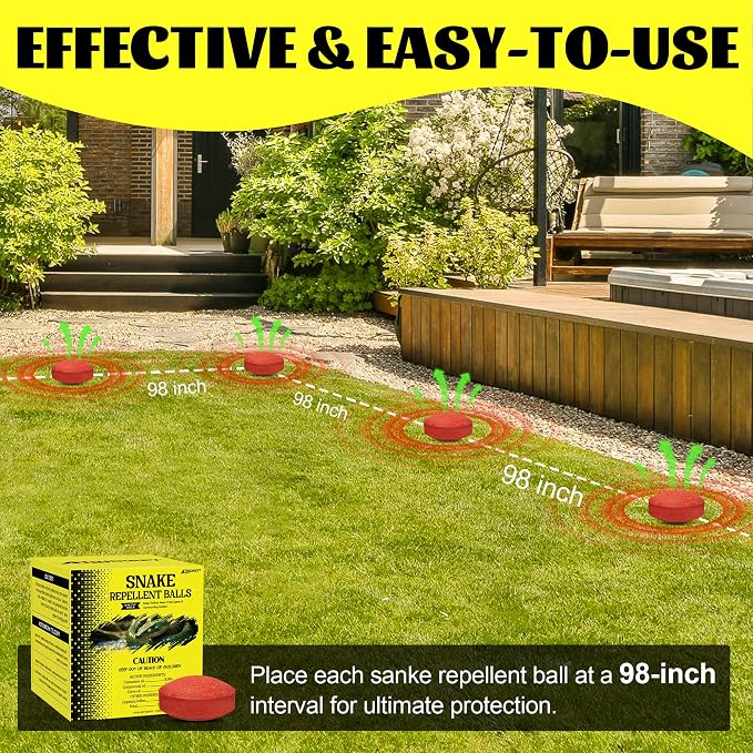 Snake Repellent for Yard Powerful,Snake Away, Keep Snakes Away for Outdoors Pet Safe,Copperhead Rattlesnake Repellent (18, Yellow)