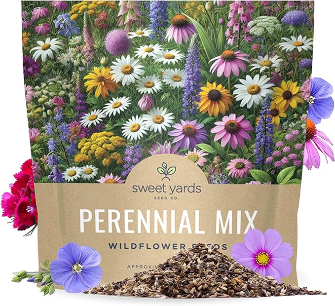 Perennial Wildflower Seeds Mixture - Bulk 1 Ounce Packet - Over 15,000 Pure Live Seed - Open Pollinated and Non GMO…