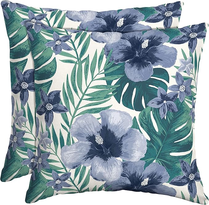 Arden Outdoor Toss Pillow, 2 Pack, 16 x 16, Rain-Proof, Fade Resistant Salome Tropical