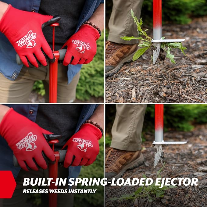 GARDEN WEASEL WeedPopper Step & Twist – Black Ergonomic Grip | Stand Up Weed Puller Tool for Dandelion, Crabgrass & Root Removal | Heavy Duty Lawn & Garden Weeder | 95206-A