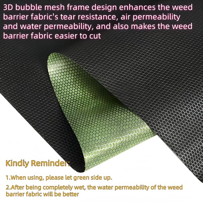 Heavy Duty Weed Barrier Landscape Fabric, 4.5oz/130g with Kneeling Mat Non-Woven Ground Cover, Used for Garden Bed, Patio, Flower Bed, Driveway, etc Breathable & Permeable, 2.6ft x 80ft