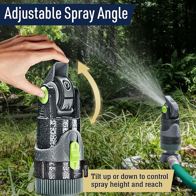 Impact Sprinklers for Yard, Garden, and Large Areas - Rotating Pulsating Lawn Sprinkler with Adjustable 360 Degree Rotating Head, 4 Spray Patterns, and Heavy Duty Metal Base by Kings County Tools