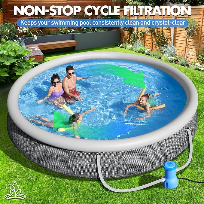 Basic Series 530 GPH Above Ground Pool Filter Pump - ETL Certified Pool Cartridge Filter Pump System with GFCI Protection | Enhances Water Clarity - Effectively Removes Impurities from Water